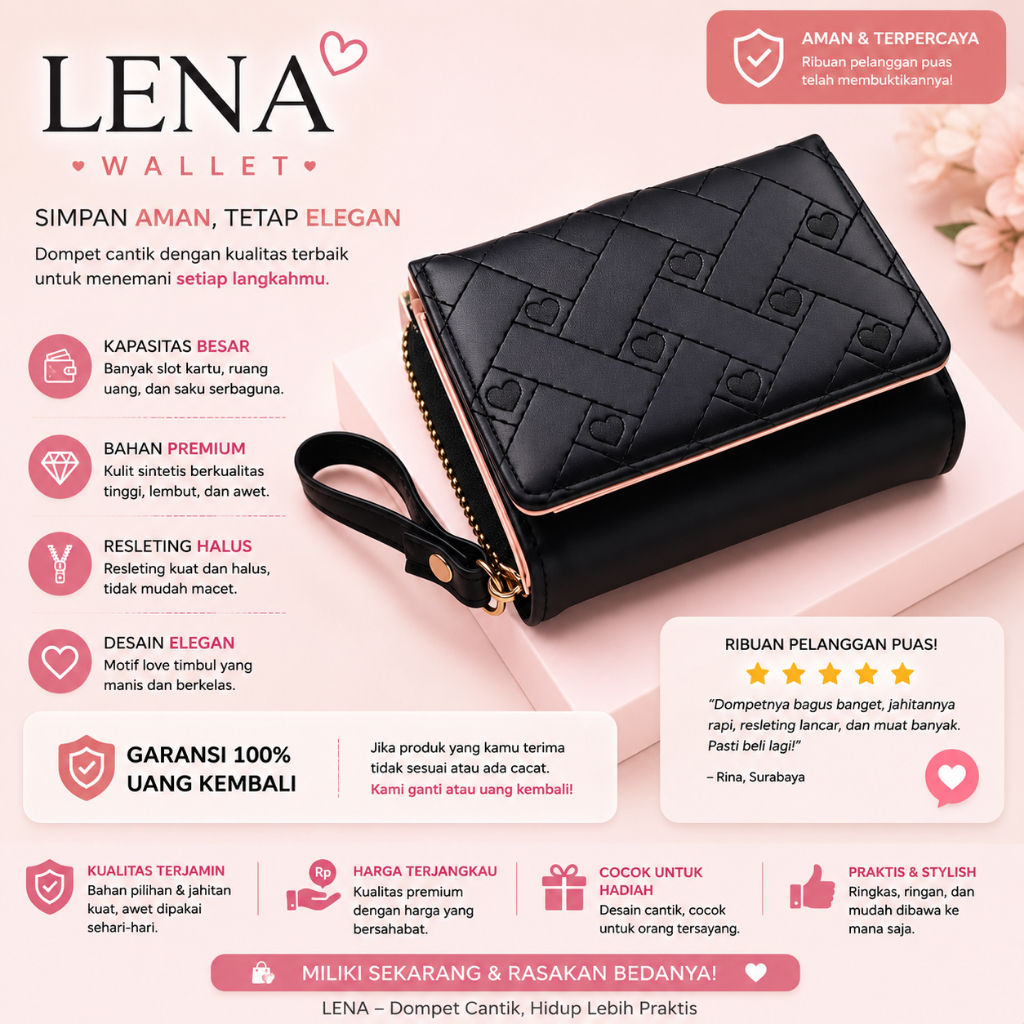 Dompet Wanita Mini Lipat Aurora -Desain Kompak, Bahan Kulit Sintetis, Kartu Multifungsi Korea Import
