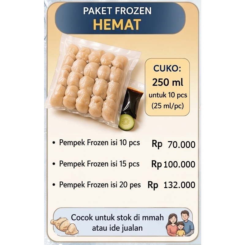 Pempek Palembang Medina Bandung, Komplit : Kapal Selam, Lenjer, Adaan - Frozen Food Halal