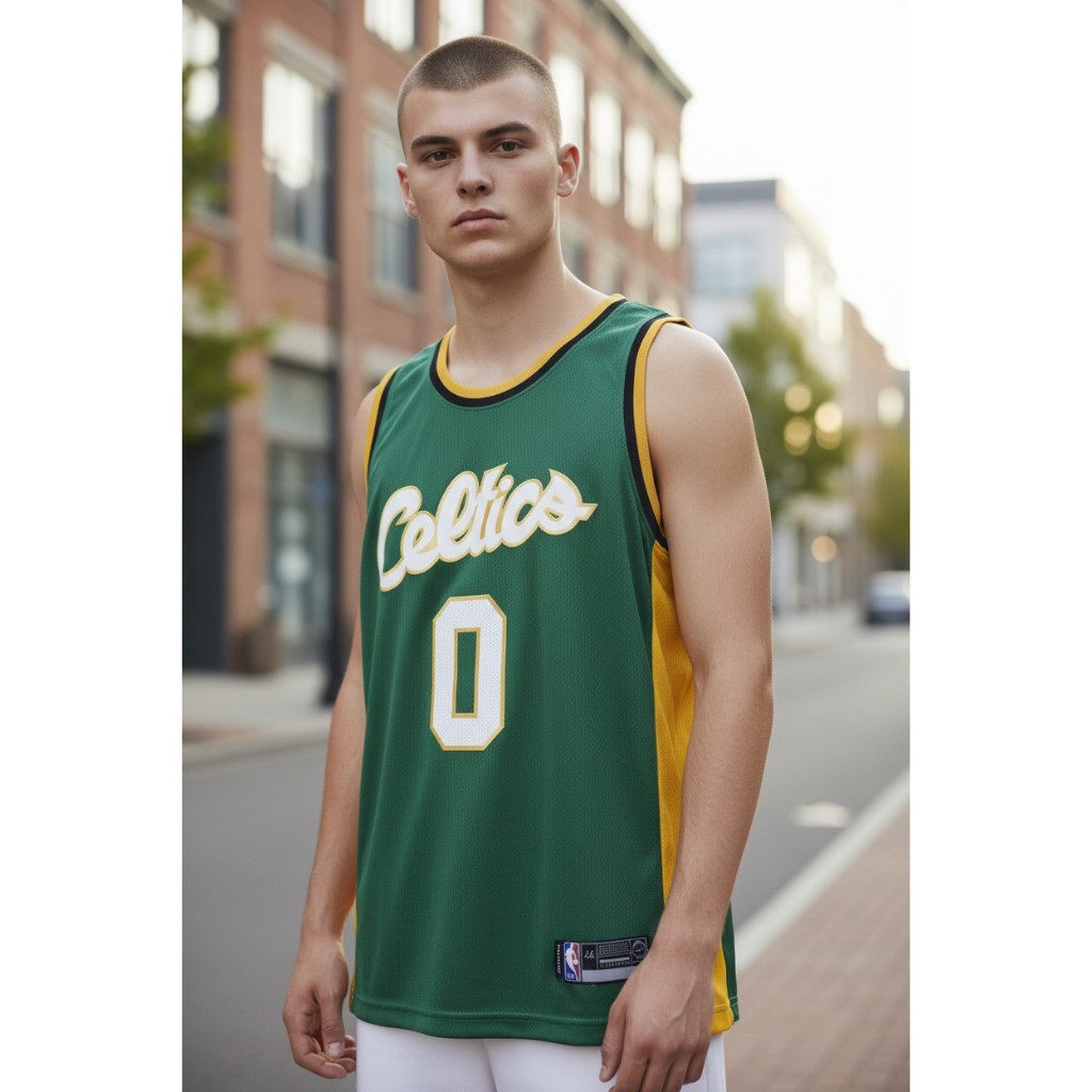 JERSEY BASKET PREMIUM IMPORT CELTICS 0 JAYSON TATUM CITY EDITION HIJAU 22/23