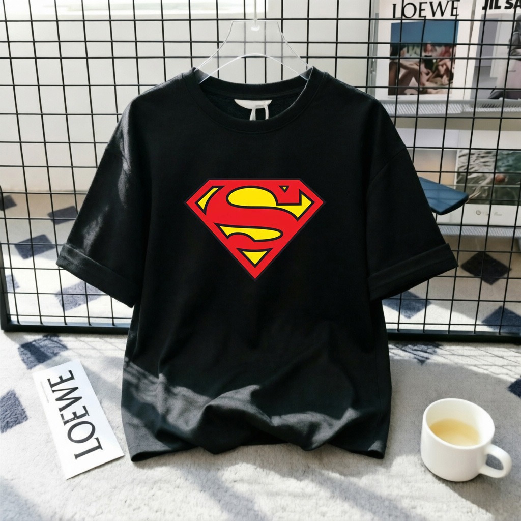 [COD]Kaos American retro Style T-shirt Oversize Original Trendi  Print top| Kaos Retro Superman Logo