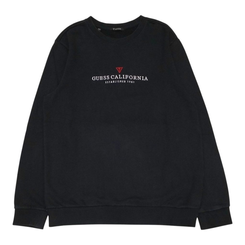 CREWNECK GUESS LOGO HITAM / BLACK SECOND ORIGINAL