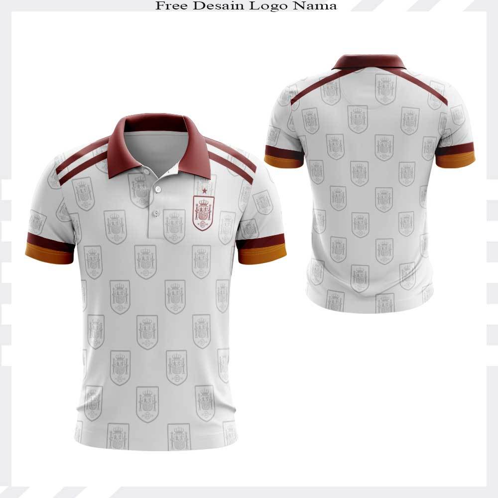 Baju Kaos Polo Jersey Suporter Spanyol-Kaos Sepak Bola Spanyol Full Print Premium
