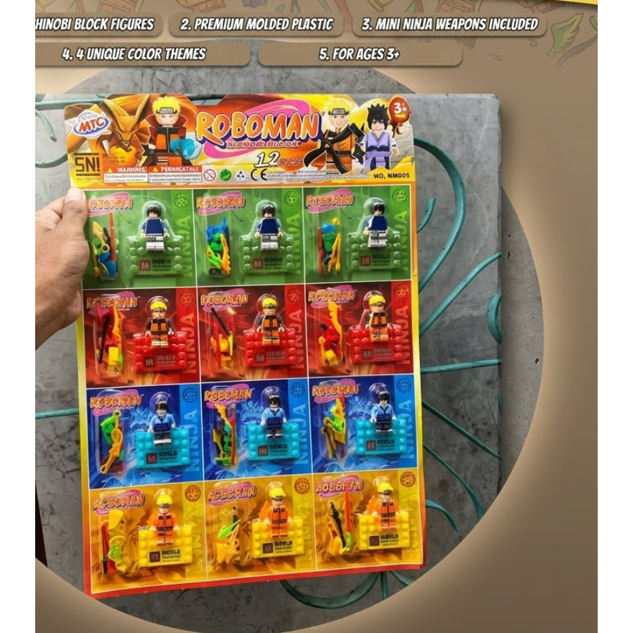 MAINAN ROBOMAN NINJA FIGURE 12 PCS ISI SUPER BOX HERO ACTION NARUTO SET ANAK