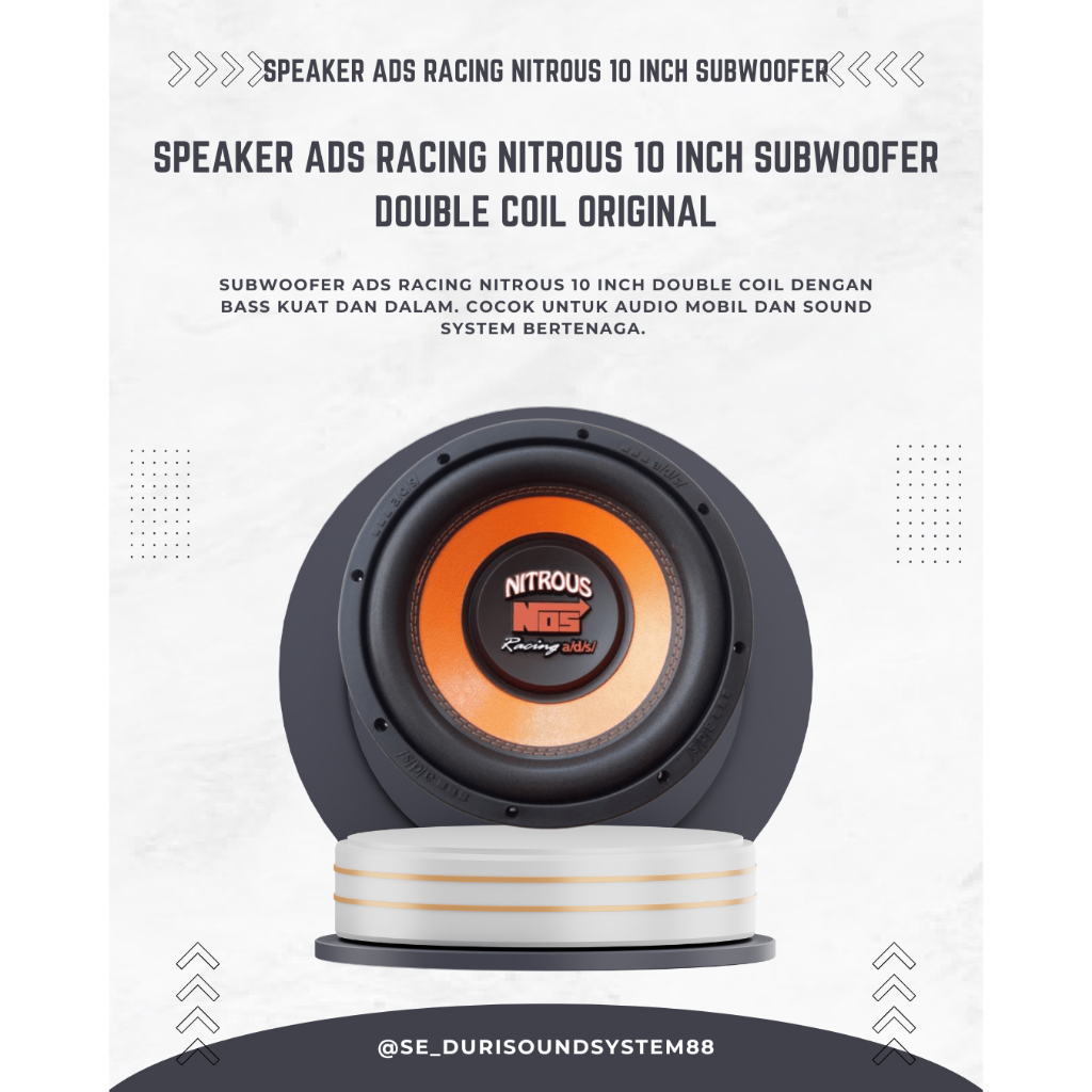 Speaker ADS racing nitrous 10 inch Subwoofer double coils