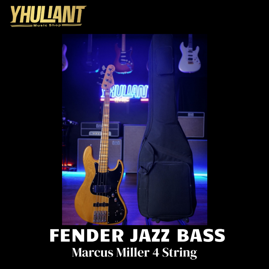 Fender Jazz Bass Marcus Miller 4 String Natural Japan Second Good