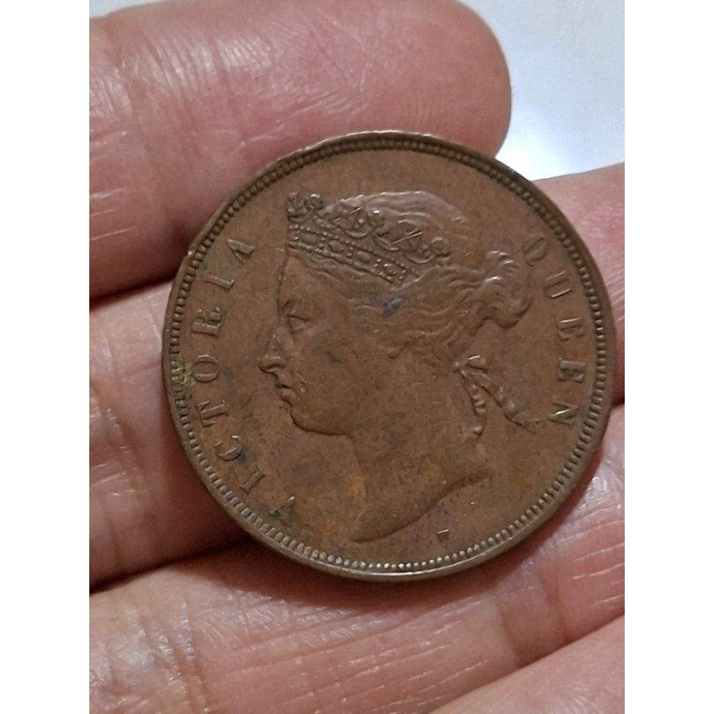 Koin Kuno 1 Cent Queen Victoria 1874