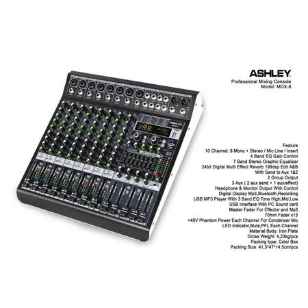 MIXER ASHLEY MDX 8 channel 24 bit 256 dsp
