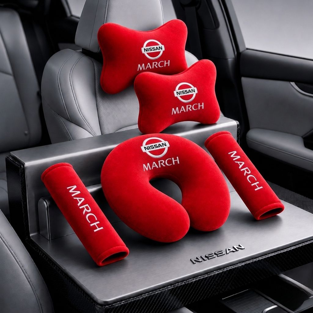 carset bantal mobil Nissan march aksesoris interior mobil march