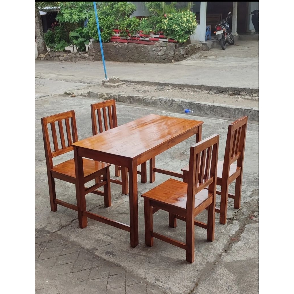 1 Set Meja dan Kursi Sandaran | Meja Kursi Sandaran Warkop | Meja Kursi 1 Set Sandaran | Kursi Meja 