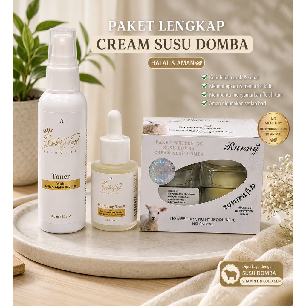 PAKET LENGKAP CREAM SUSU DOMBA ORIGINAL 100% [ BPOM ]