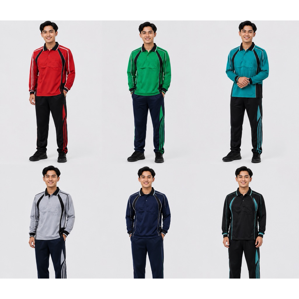 Setelan Baju Olahraga Lengan Panjang Wanita Pria / Setelan training Olahraga pria wanita lengan panj