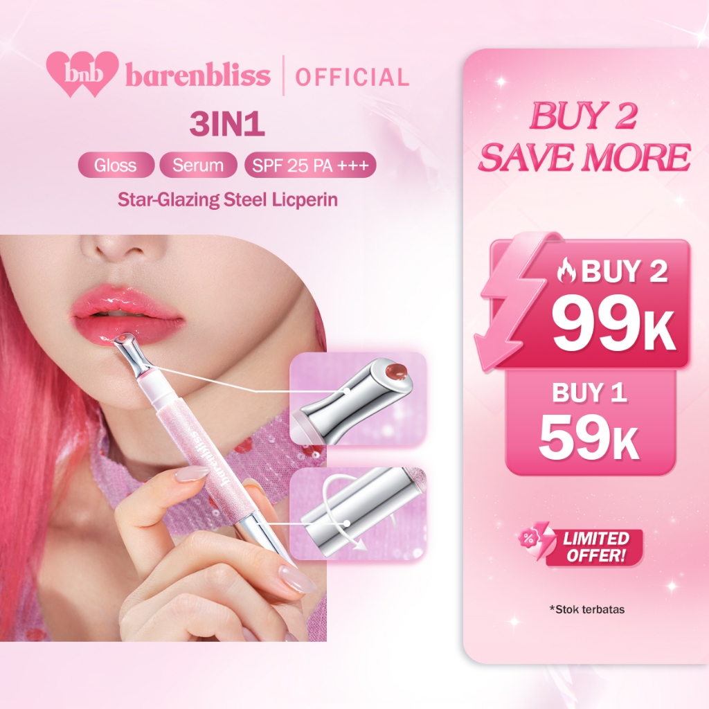 [BUY 2 ONLY 99K] BNB barenbliss Star-Glazing Steel Lipcerin 1.8g Lipgloss Korea Hidrasi Hingga 72 ja