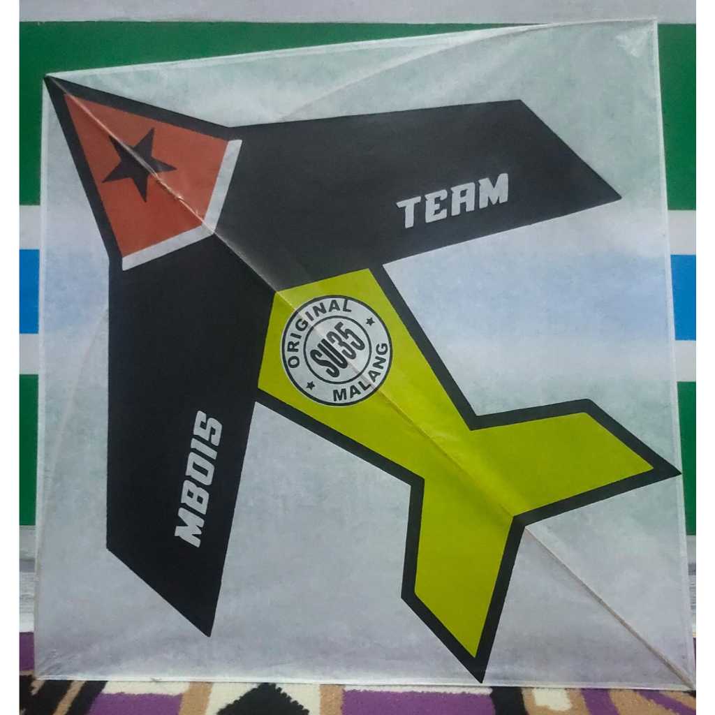 Layangan sukoi super turnamen motif pesawat S,U-tigaLima,,,   ISI 25