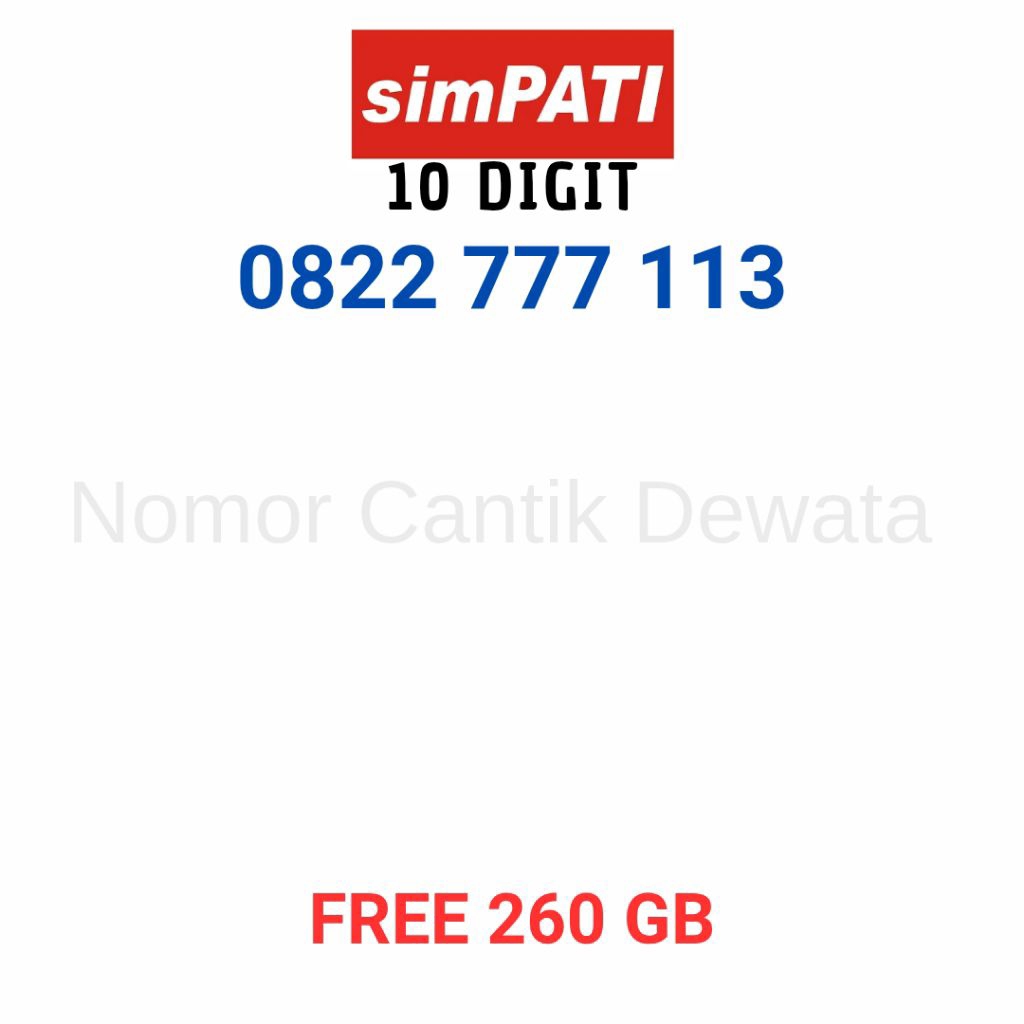 Nomor Cantik Telkomsel 10 Digit, Nomor Cantik Simpati 10 Digit, Nomer Cantik 10 Digit Seri 777 999