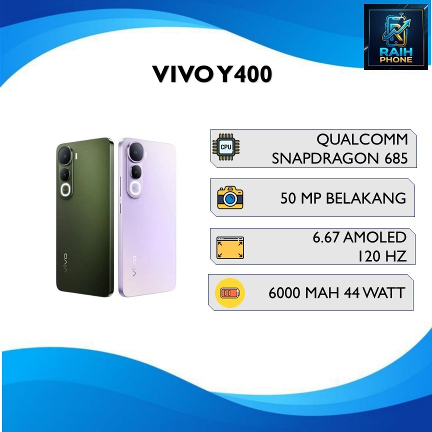 VIVO Y400 RAM 8GB ROM 256GB QUALCOMM SNAPDRAGON 685