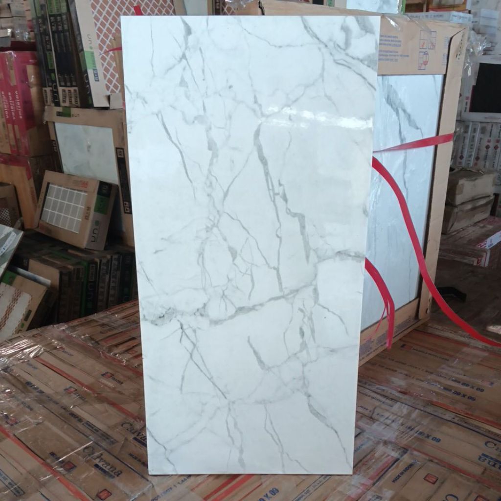 keramik 30x60 dinding glosy kilap marmer carara putih urat abu hitam platinum cutting