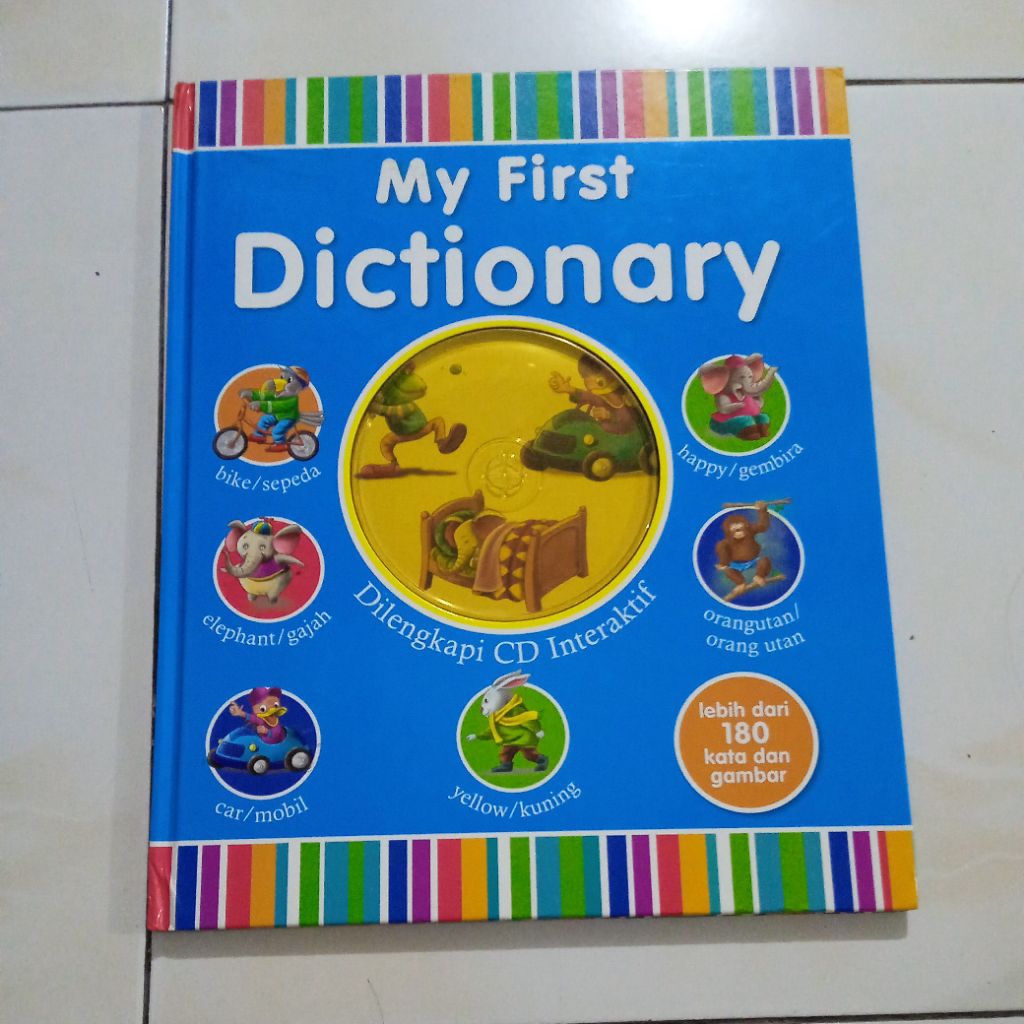 Preloved Buku Anak My First Dictionary 180 kata dan gambar English Indonesia