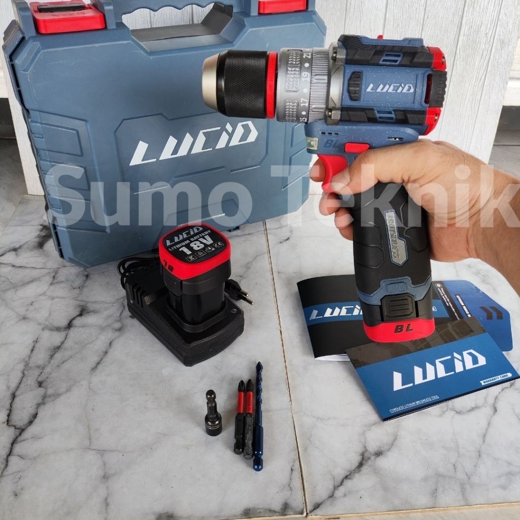 Lucid Lx50 Cordless Drill 13mm Lucid LX-50 Bor baterai 13mm 18volt 2 baterai