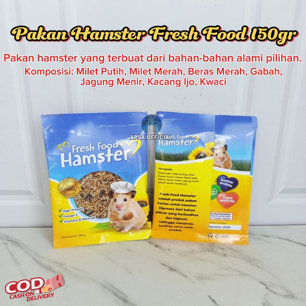Fresh Food Hamster 150gr – Pakan Hamster Marmut Gerbil Sugar Glider Makanan Hewan Pengerat Biji Camp