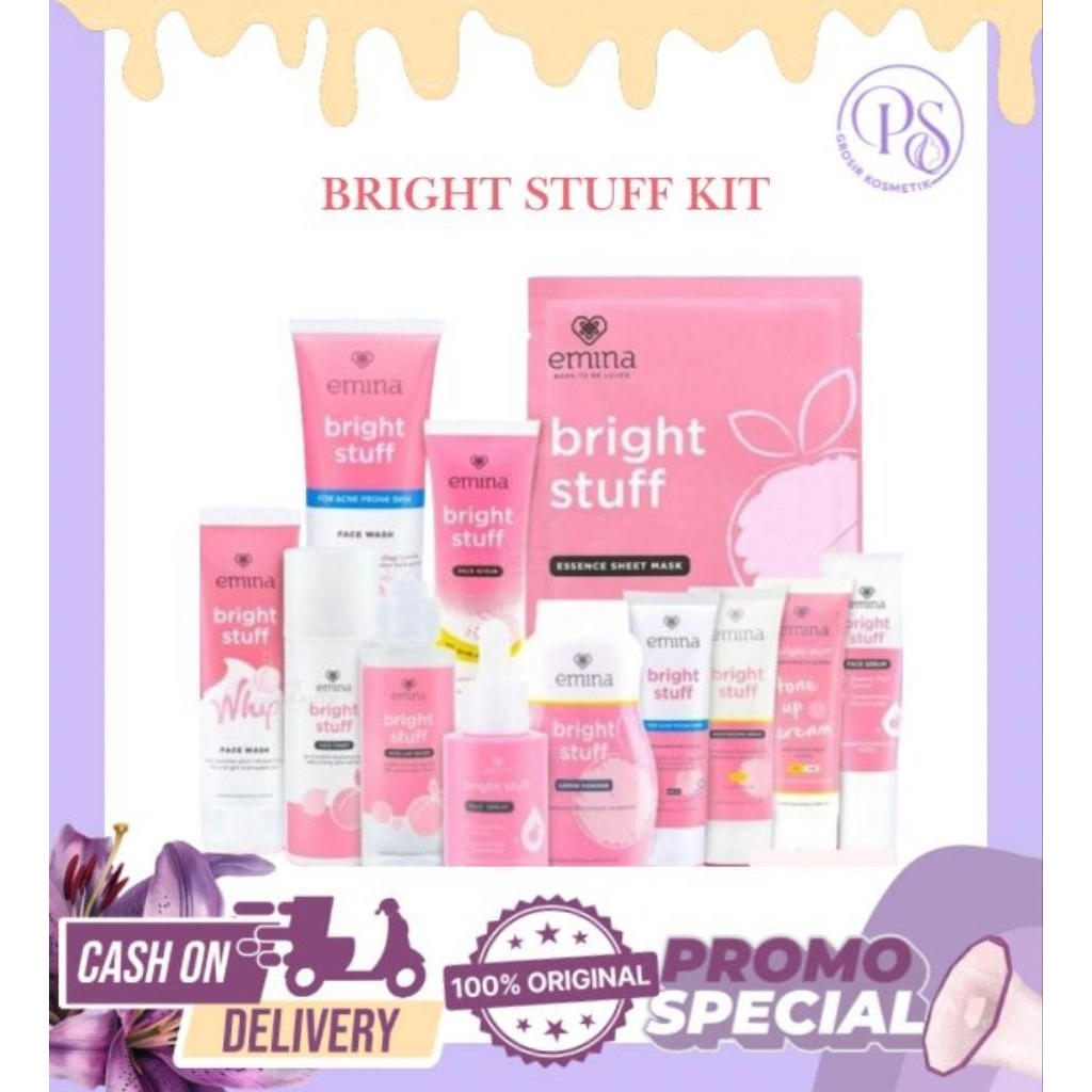 Emina paketan skincare series || Emina bright stuff skincare