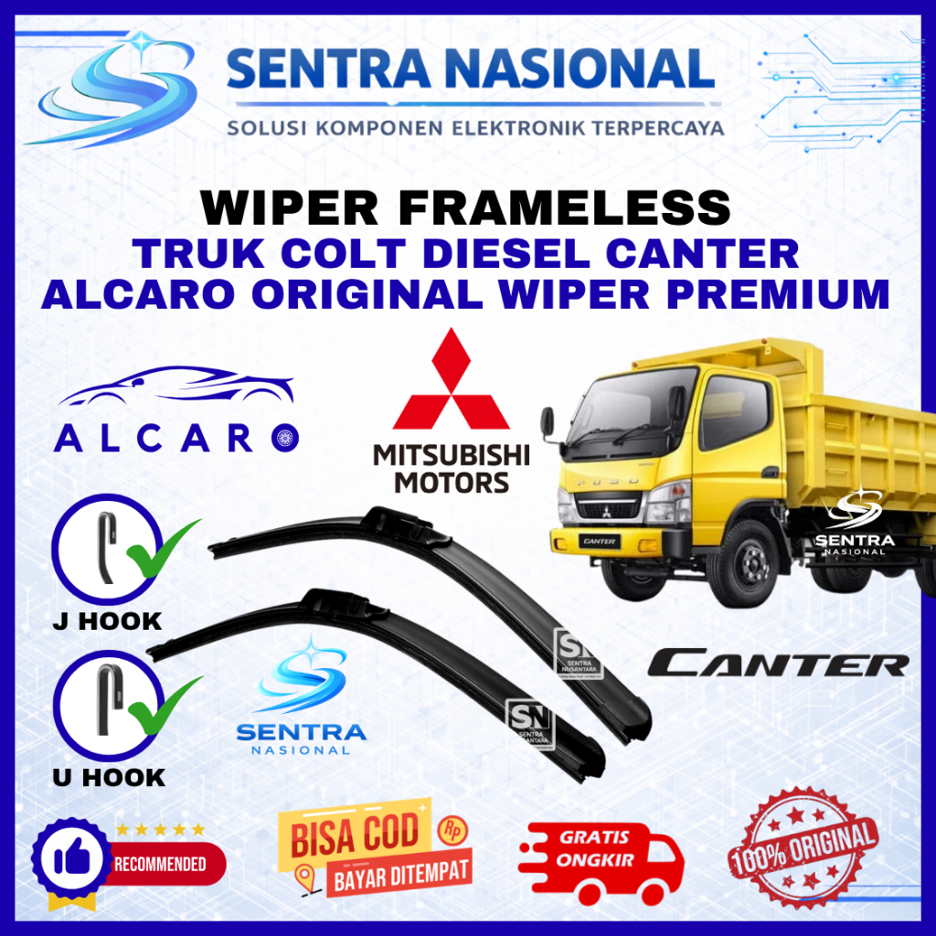 Wiper Mobil MITSUBISHI TRUK COLT DIESEL CANTER SEMUA TAHUN Merk ALCARO ORIGINAL | Wiper Kaca Mobil P