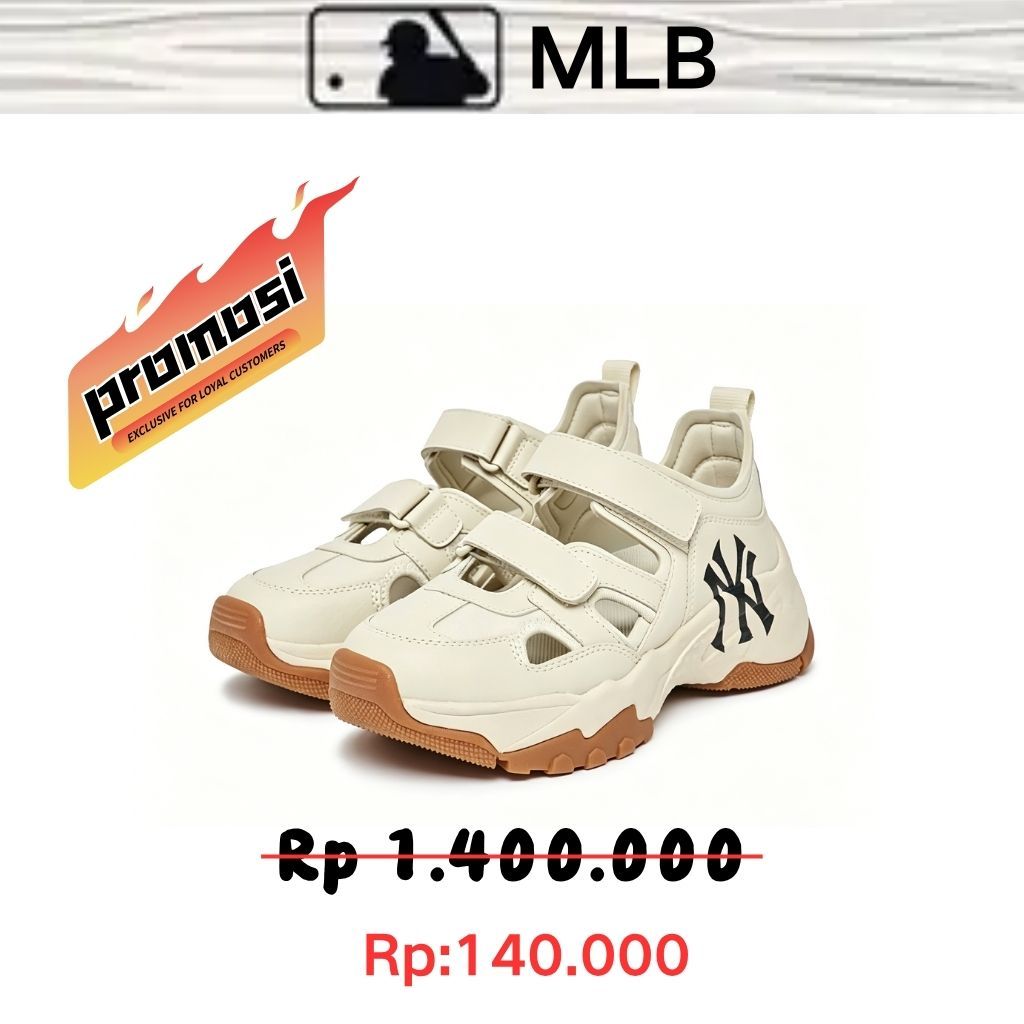 Sepatu MLB Bigball Chunky Mask New York Yankees Crocs Sepatu pantai sepatu perempuan sepatu pantai t