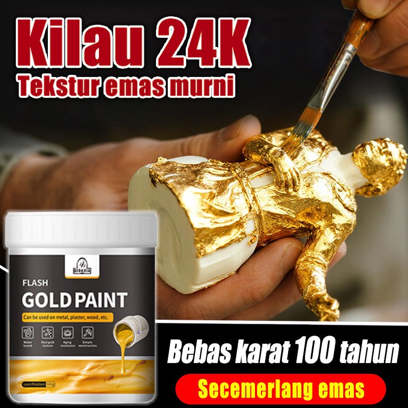 Tekstur emas murni FREE Kuas Emas Cat Gold Cat Kayu dan Besi Emas / Neo Alkycoat Royal Gold / Cat Em