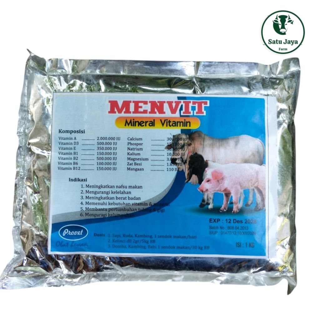 Terbaru Mineral Vitamin Sapi kambing - MENVIT - Mineral  vitamin Sapi - 1 Kg- Mineral  kambing - Men