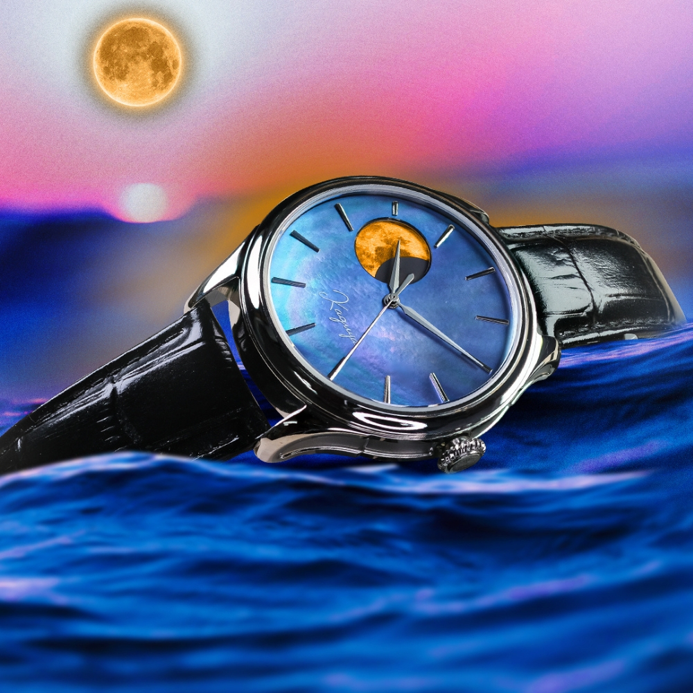Wancher - Dream Moonphase Kaguya Murasaki Blue TSUKIMI MOON Watch