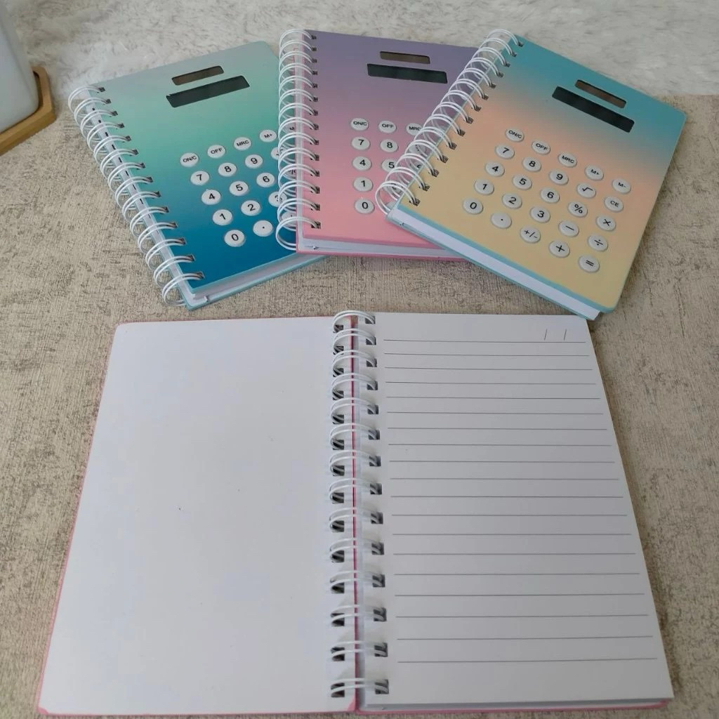 NOTEBOOK WITH CALCULATOR GRADIENT || BUKU AGENDA DENGAN KALKULATOR DENGAN WARNA YANG CANTIK