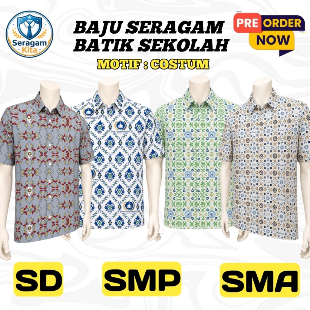 Baju Seragam Batik Sekolah SD SMP SMA | Baju Seragam Batik Costum