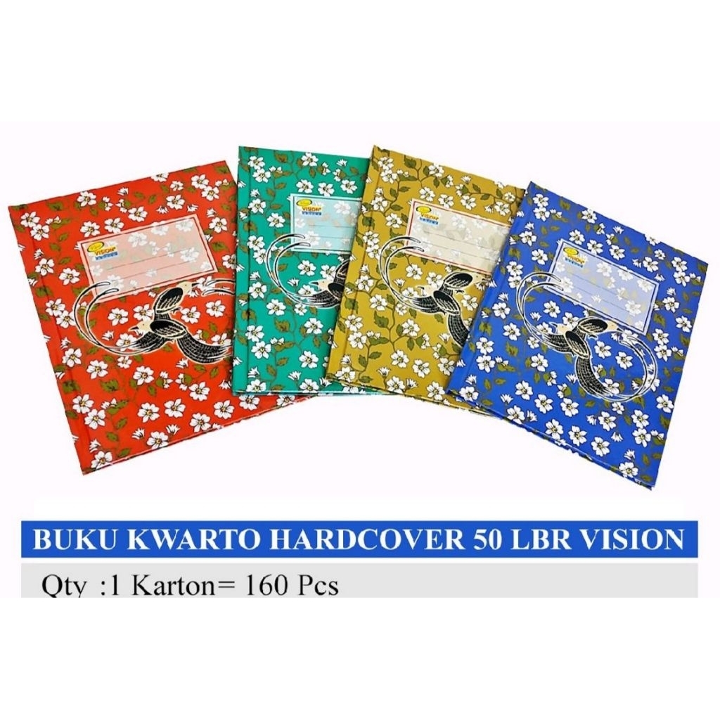 BUKU CATATAN KWARTO HARD COVER VISION ISI 50,100,200 LEMBAR - DESAIN BAGUS TEBAL RAPI