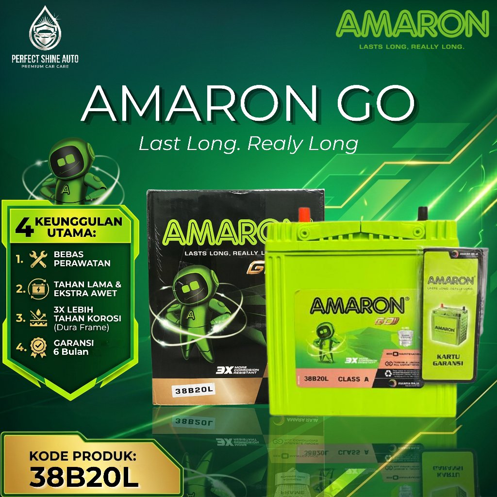 Amaron GO Aki Mobil Daihatsu Sigra 38B20L / NS40ZL 35Ah Aki Kering