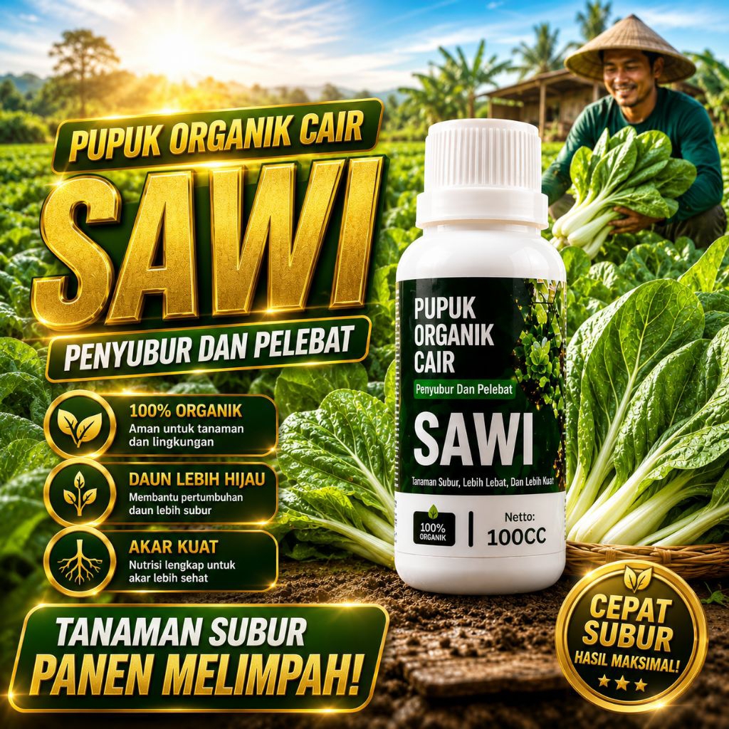 Pupuk Sawi Organik Cair Penyubur Tanaman Sawi Cepat Tumbuh Panen Melimpah 100Cc