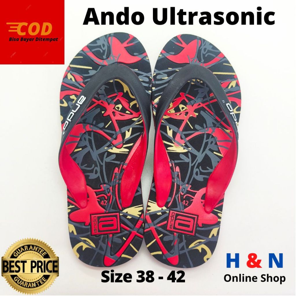 H&N Online Shop - Sandal Jepit Pria - Sendal Distro Super ANDO ULTRASONC - Motif Keren