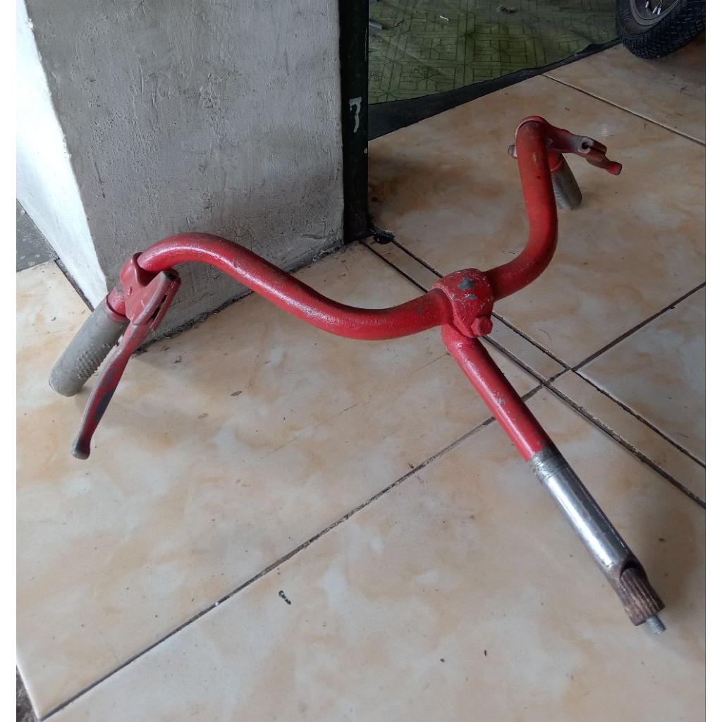 1paket stang sepeda bekas 20 in mini + handel rem karet stang panycir setang