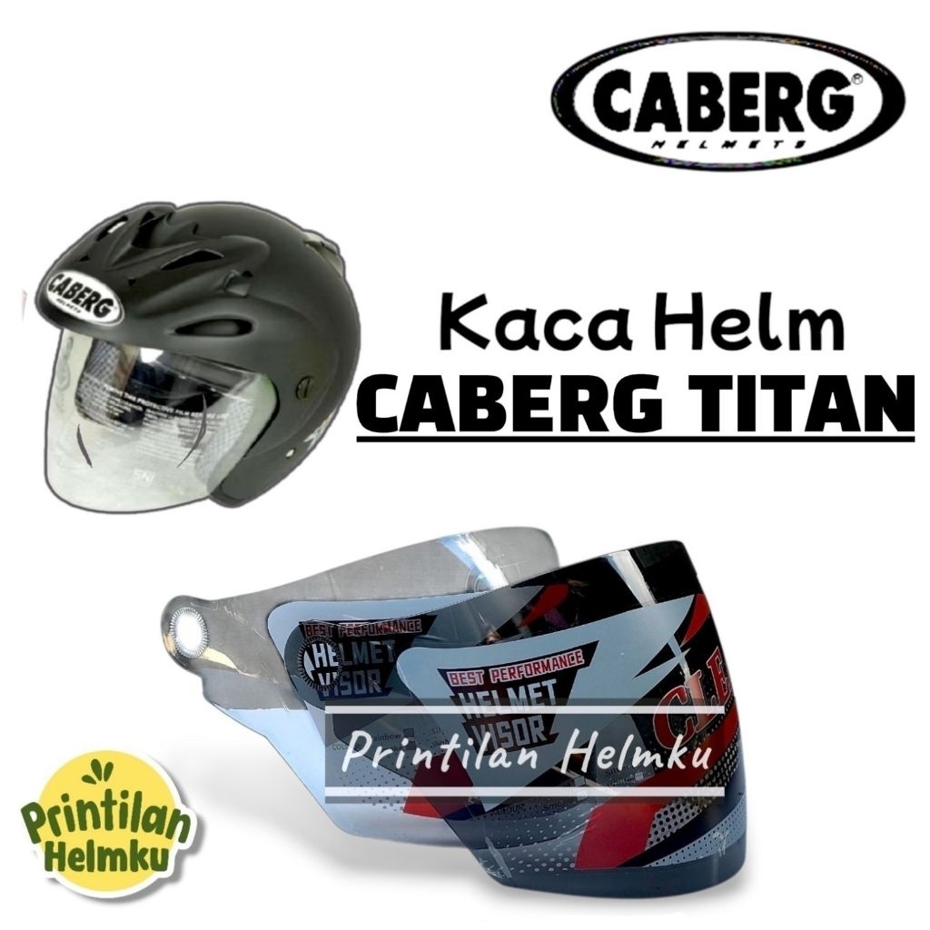 Kaca Helm CABERG TITAN Visor Helm Caberg Titan Anti Pecah Warna Smoke Hitam Bening