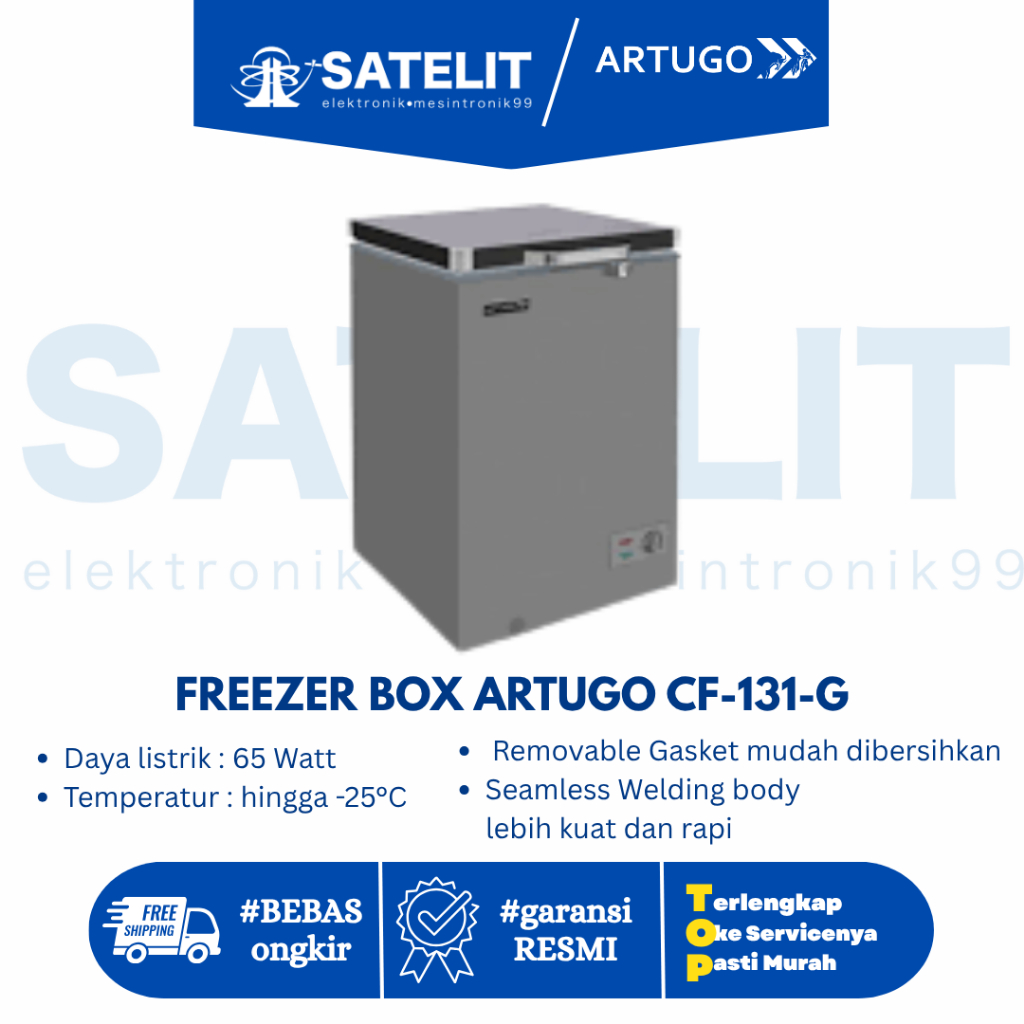 Box Freezer Artugo CF-131G PCM Putih Chest Freezer 100L Hemat Listrik
