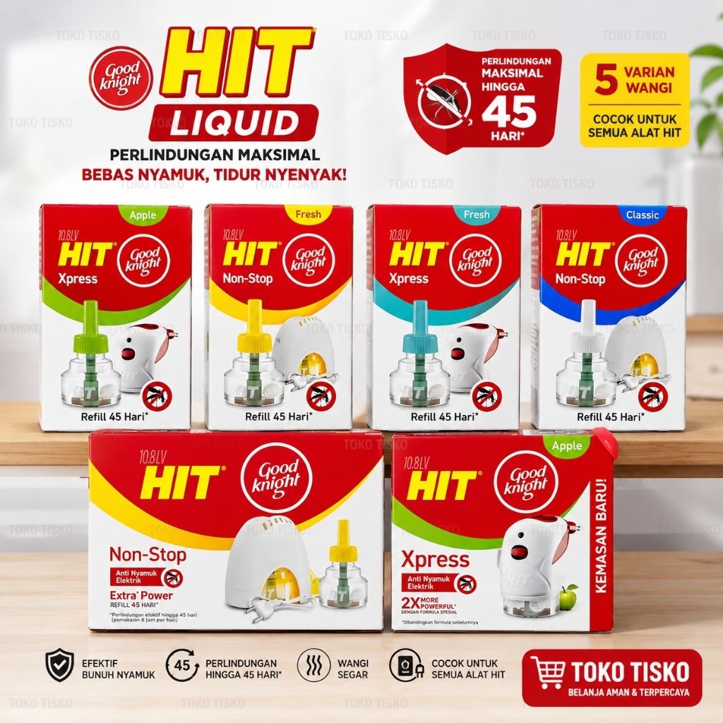 HIT GoodKnight Xpress Set | HIT GoodKnight  Non Stop Set (Alat + Refill 35ml) | Hit GoodKnight Obat 