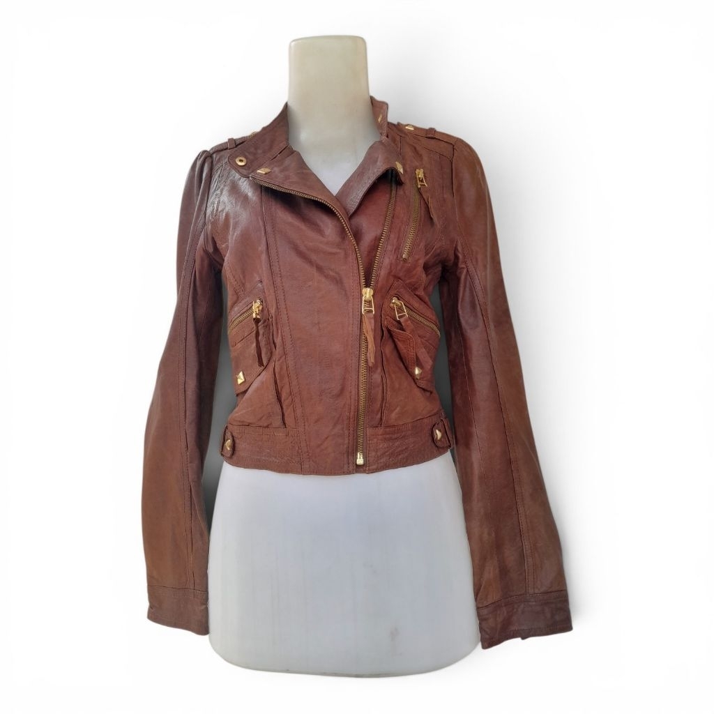 JAKET KULIT LEATHER JACKET PRELOVED 9