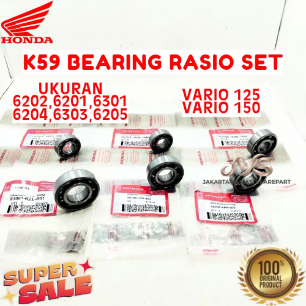 BEARING RASIO SET KODE K59, BEARING RASIO SET VARIO 125, BEARING RASIO SET VARIO 150