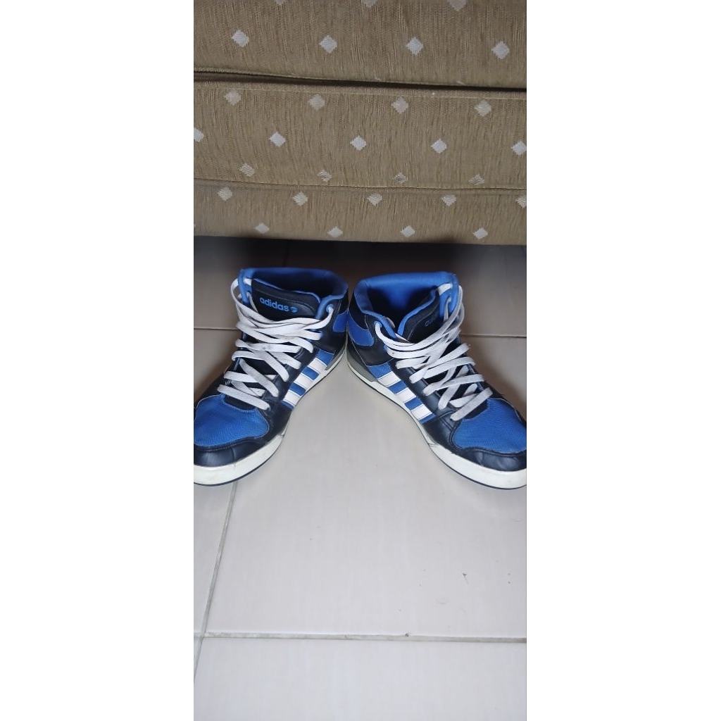 Sepatu Adidas NEO High-Top Blue Black (Size 42) - Second