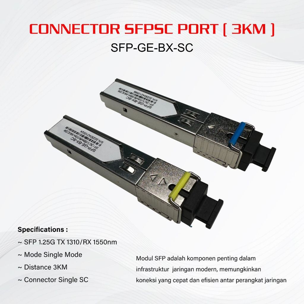 EYOTA 1 PAIRS SEPASANG SFP BIDI SC SINGLE MODE SFP-GE-BX-SC 1.25G 3KM 10KM 20KM