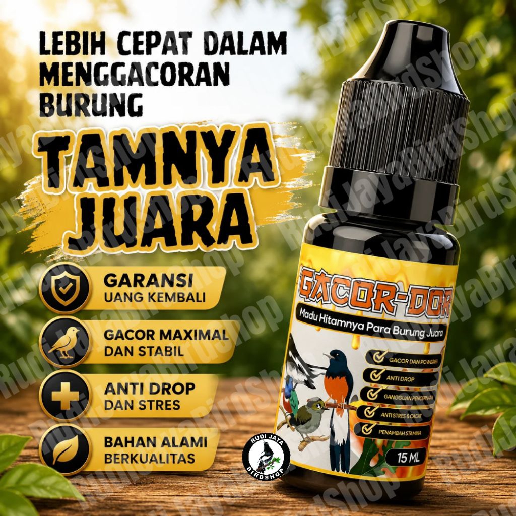 GACOR DOR 15ML MADU HITAM VITAMIN PENGGACOR BURUNG KICAU MURAI KACER TRUCUK KENARI PLECI CENDET