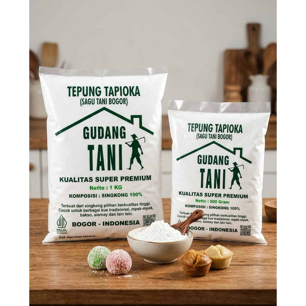 Tepung Tapioka (Sagu Tani Bogor) GUDANG TANI Kualitas Super Premium 500g/1000g