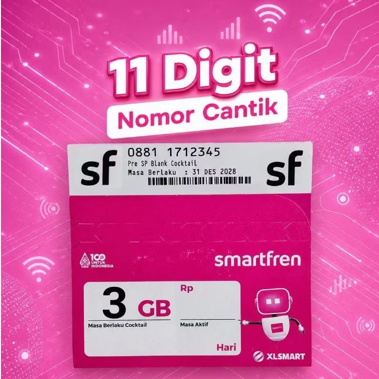 Nomor Cantik Smartfren 11 Digit 3GB Kouta Internet