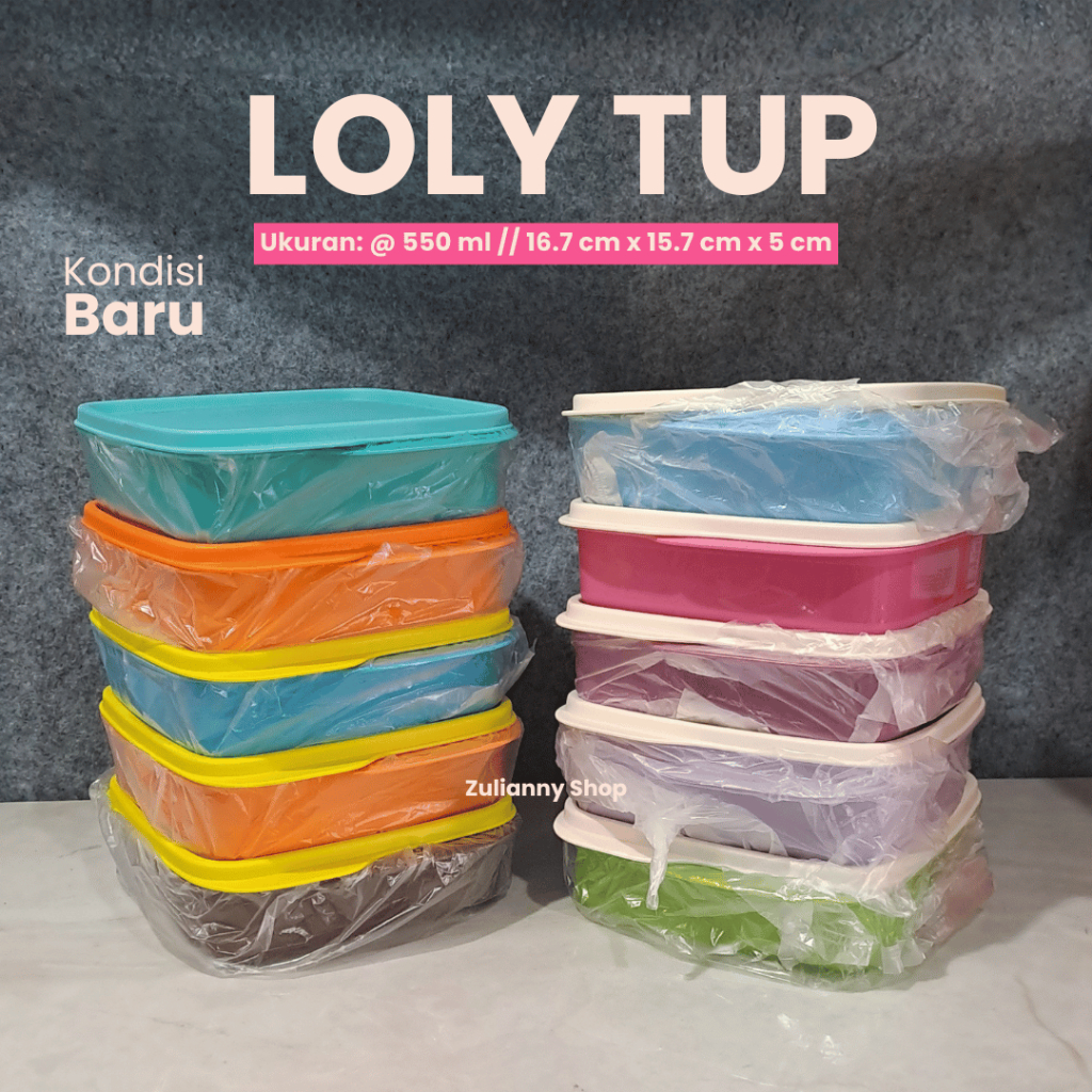 Tupperware Loly Tup 550ml - Wadah Tempat Makan Bersekat Brand New Original