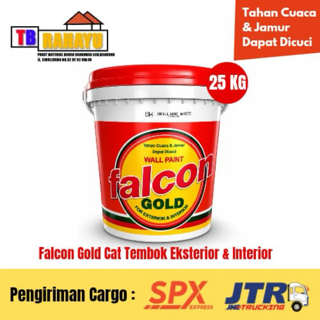 Falcon Gold Cat Tembok Eksterior & Interior Tahan Cuaca - 25 KG (CARGO)