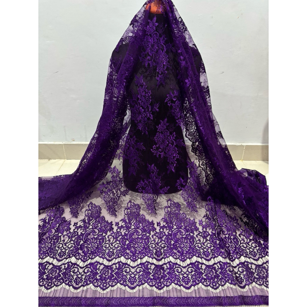 Kain Kebaya Ceplok soltis Ungu terong ukuran 2 baju