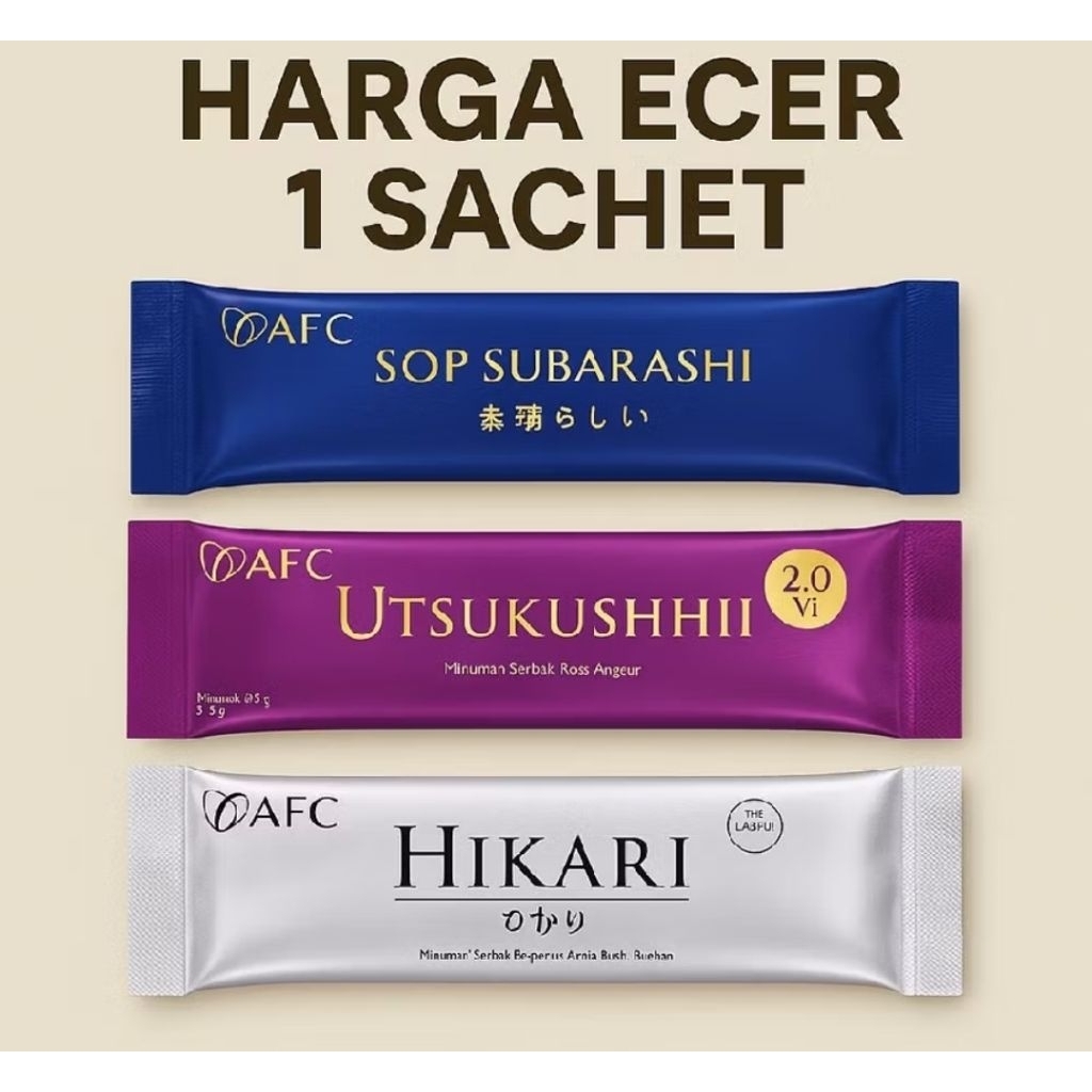 SOP SUBARASHI AFC GOLD UTSUKUSHHII GOLD HIKARI EXP 2018 ECERAN 1 SACHET